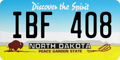 ND license plate IBF408