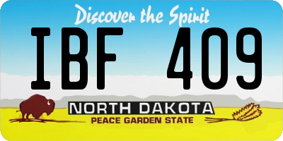 ND license plate IBF409