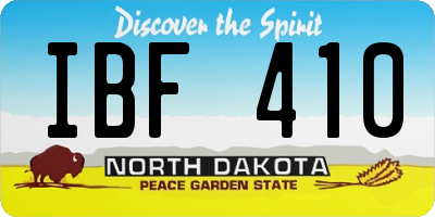 ND license plate IBF410