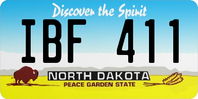 ND license plate IBF411
