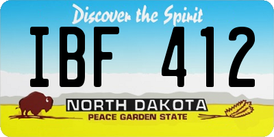 ND license plate IBF412