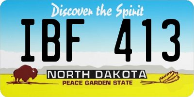 ND license plate IBF413