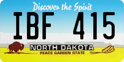 ND license plate IBF415