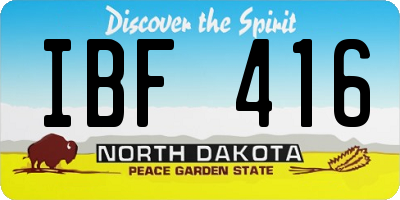 ND license plate IBF416