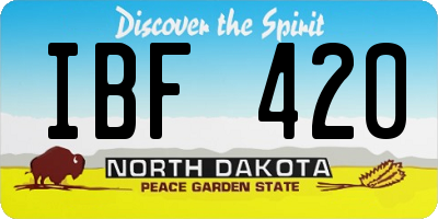 ND license plate IBF420