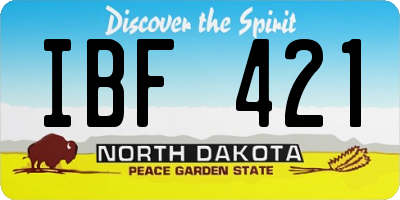 ND license plate IBF421