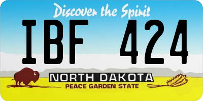 ND license plate IBF424
