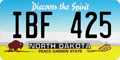 ND license plate IBF425