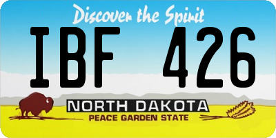 ND license plate IBF426