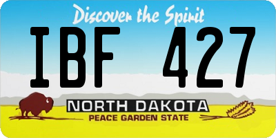 ND license plate IBF427