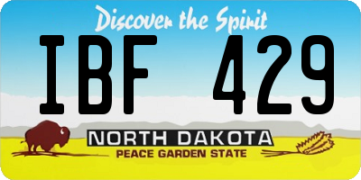 ND license plate IBF429