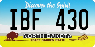 ND license plate IBF430