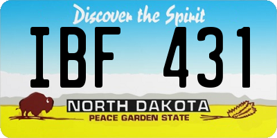 ND license plate IBF431