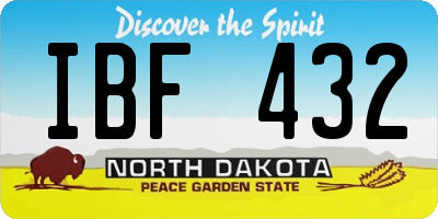 ND license plate IBF432