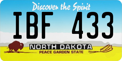 ND license plate IBF433