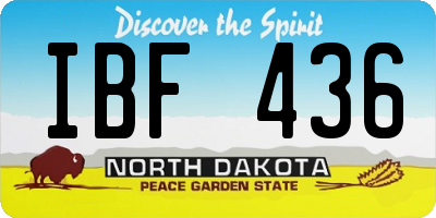 ND license plate IBF436