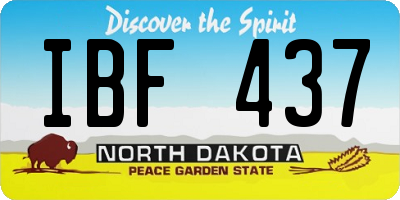 ND license plate IBF437