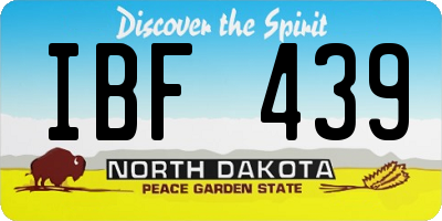 ND license plate IBF439