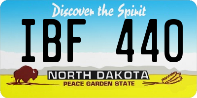 ND license plate IBF440