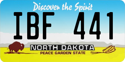 ND license plate IBF441