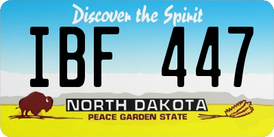 ND license plate IBF447
