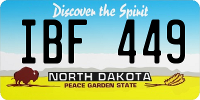 ND license plate IBF449