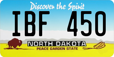 ND license plate IBF450