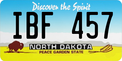 ND license plate IBF457