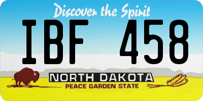 ND license plate IBF458