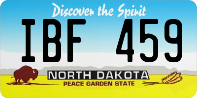 ND license plate IBF459