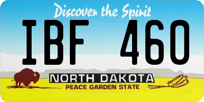 ND license plate IBF460