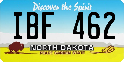 ND license plate IBF462