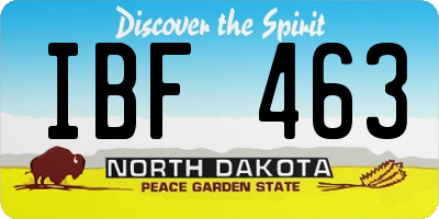 ND license plate IBF463