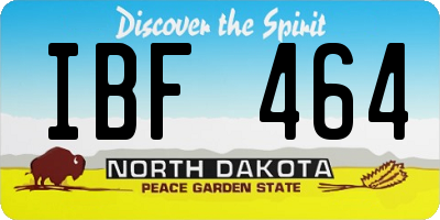 ND license plate IBF464