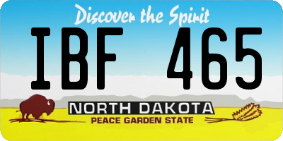 ND license plate IBF465