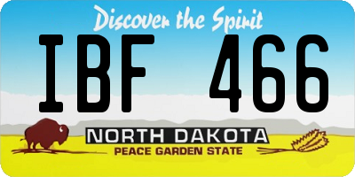 ND license plate IBF466