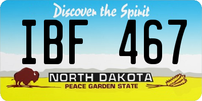 ND license plate IBF467