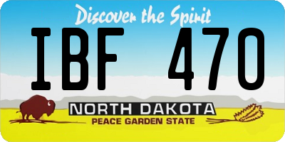 ND license plate IBF470