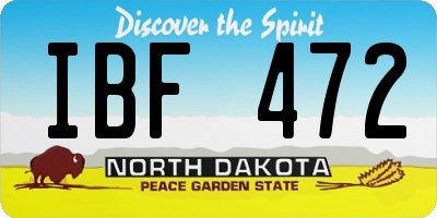 ND license plate IBF472