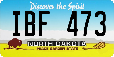 ND license plate IBF473