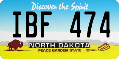 ND license plate IBF474