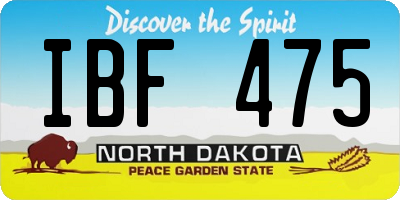 ND license plate IBF475
