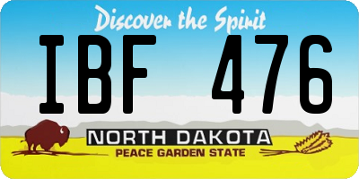 ND license plate IBF476