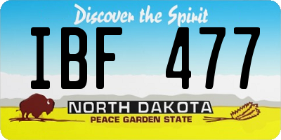 ND license plate IBF477