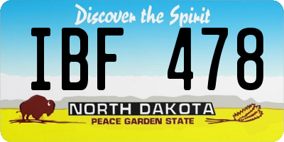 ND license plate IBF478