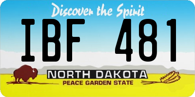 ND license plate IBF481