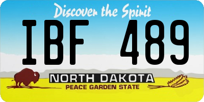 ND license plate IBF489
