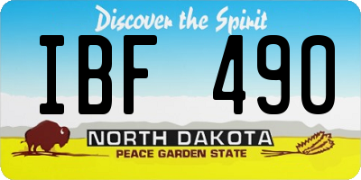 ND license plate IBF490