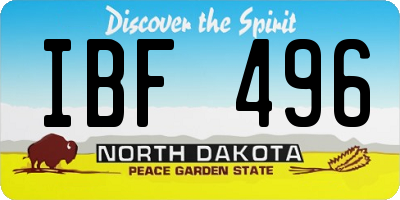 ND license plate IBF496