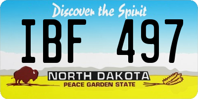 ND license plate IBF497